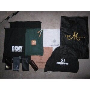 Lot of 7 purse & shoe fabric dust bags, Ralph Lauren, DKNY, Ferragamo, Bieffe